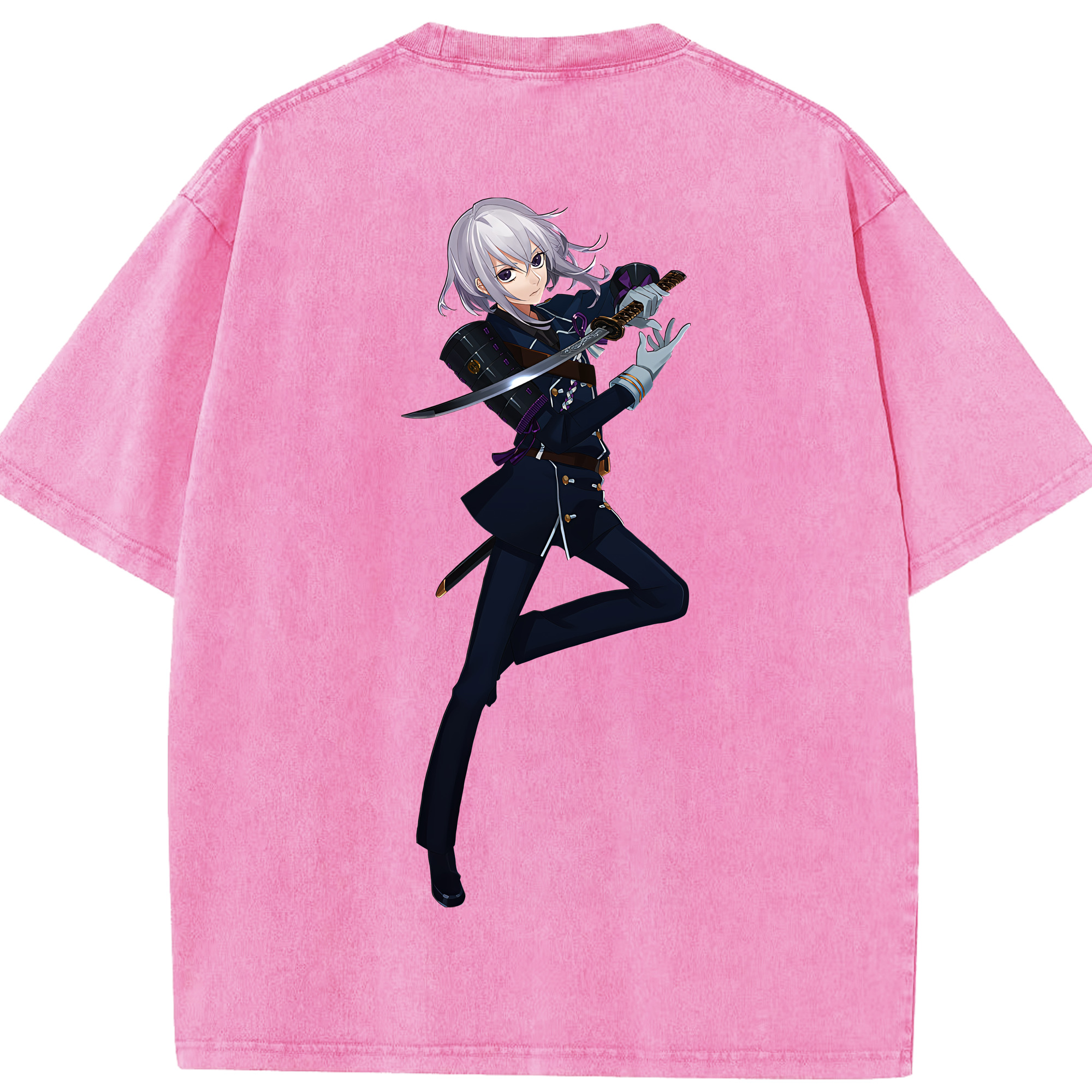 （画像用） 刀剣乱舞 Touken Ranbu 綿100% ヴィンテージ風 半袖Tシャツ（背面プリント）